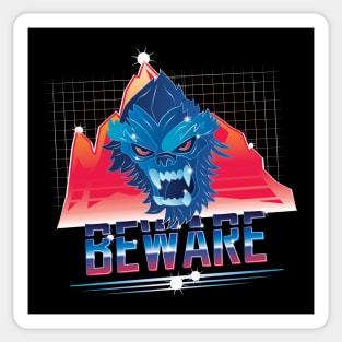 Retro 80's Beware The Yeti Sticker